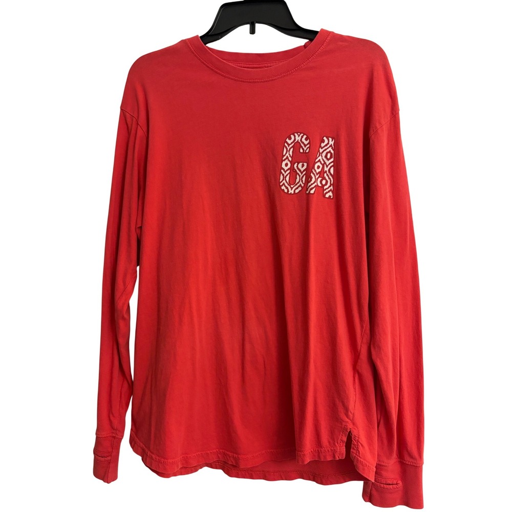 Royce Brand Georgia GA Graphic‎ Long Sleeve T-Shirt Red Medium Thumbholes